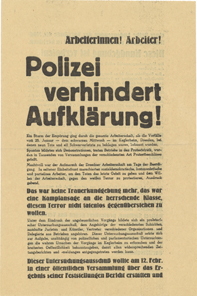 Flugblatt Polizei verhindert Aufklärung 1933 mini
