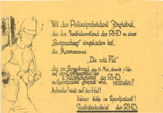 Flugblatt Will Zörgiebel die Massenrevue verbieten 1927 mini