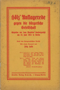 Hoelz Anklagerede 1921